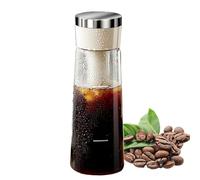 Glass Cold Brew Pitcher - Press Coffee Maker, Removable Mesh Filter, Airtight Drink Machine | Large Capacity Brewer, Home Fridge Organization Studio Cafe Camping Picnic Outdoor Beverages Tool