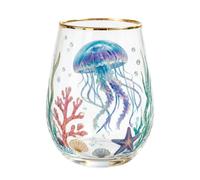 Glass Cup | 350ml Transparent Sea Animal Design Drinkware Home Decor
