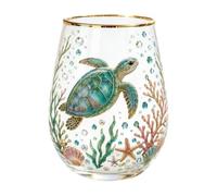 Glass Cup | 350ml Transparent Sea Animal Design Drinkware Home Decor