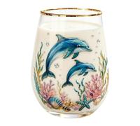 Glass Cup | 350ml Transparent Sea Animal Design Drinkware Home Decor