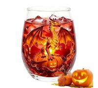 Glass Cup 400ml Halloweens Stemless Drinkware with 2d Printed Dragon