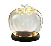Glass Dome - Fruit Shape Glowing Ring Display, Preserved Flower Glass Cover with LED Warm Light, Decorative Cloche Bell Jar, Vintage Jewelry Showcase, Tabletop Collectible Case for Figures Dolls