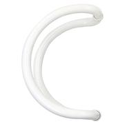 Glass Door Handles for Bathroom/Kitchen/Studio,C-Shaped Push Pull Door Handle Round Tube, Paired Handle Pull Hardware Set, 25mm/1'' Diameter(White)