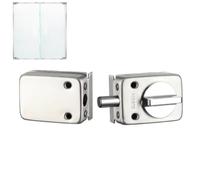 Glass Door Latch, Zinc Alloy Security Lock, Self-Adhesive Door Lock