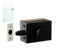 Glass Door Latch, Zinc Alloy Security Lock, Self-Adhesive Door Lock