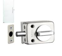 Glass Door Latch, Zinc Alloy Security Lock, Self-Adhesive Door Lock