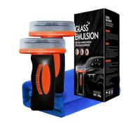 Glass Emulsion Cleaner, Handheld Glass Oil-Film Remover with Cleaning Brush for Clear Visibility (2pcs)