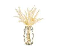 Glass Flower Vase with Geometric Metal Stand Holder, Crystal Clear Terrariums Planter, Bud Glass Vas