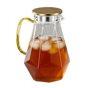 Glass - Glass Juice Container, 1.5L Beverage Pitcher with Leakproof, Iced Tea Pitcher, Refrigerator Water Container, Drink Carafe for Home Kitchen Bar Party