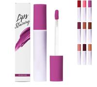 Glass Glow Nourishing Lip Tint, Hydrating Tinted Liquid Lipstick with Sheer Wash of Color, Non-Sticky & Long Wearing Lip Oil for Nourishing Repairing Lightening Lip Lines (Purple)