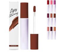 Glass Glow Nourishing Lip Tint, Hydrating Tinted Liquid Lipstick with Sheer Wash of Color, Non-Sticky & Long Wearing Lip Oil for Nourishing Repairing Lightening Lip Lines (Coffee)