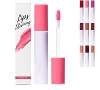 Glass Glow Nourishing Lip Tint, Hydrating Tinted Liquid Lipstick with Sheer Wash of Color, Non-Sticky & Long Wearing Lip Oil for Nourishing Repairing Lightening Lip Lines (Pink)