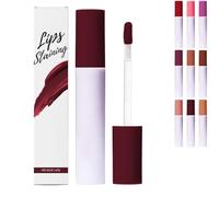 Glass Glow Nourishing Lip Tint, Hydrating Tinted Liquid Lipstick with Sheer Wash of Color, Non-Sticky & Long Wearing Lip Oil for Nourishing Repairing Lightening Lip Lines (Dark-Red)