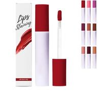 Glass Glow Nourishing Lip Tint, Hydrating Tinted Liquid Lipstick with Sheer Wash of Color, Non-Sticky & Long Wearing Lip Oil for Nourishing Repairing Lightening Lip Lines (Red)