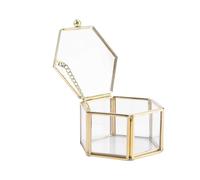 Glass Jewelry Box for Rings Earrings Display Beautiful present Mother Girlfriend 1Pack