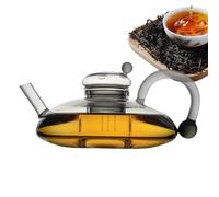 Glass Kettle Infuser, Glass Electric with Heating Pad, Hot Maker with Handle and Warmer, Transparent Tea Kettle for Loose Leaf Tea, Home Office Company Teahouse Use