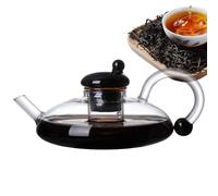 Glass Kettle Infuser, Glass Electric with Heating Pad, Hot Maker with Handle and Warmer, Transparent Tea Kettle for Loose Leaf Tea, Home Office Company Teahouse Use