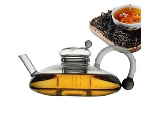 Glass Kettle Infuser, Glass Electric with Heating Pad, Hot Maker with Handle and Warmer, Transparent Tea Kettle for Loose Leaf Tea, Home Office Company Teahouse Use