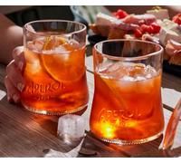 Glass MaDe Paire de verres 100 % recyclés fabriqués par la récupération de bouteilles Aperol, le cadeau écologique idéal pour les cocktails et spritz Emballage écologique inclus