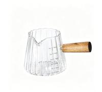 Glass Measuring Cup 180ml with Wooden Handle(Transparent)