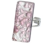 Glass Of Venice Bague Rectangulaire Reflets Vénitiens - Argent Violet