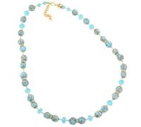 Glass Of Venice Collier en Verre de Murano Summer Sky - Bleu Aqua 53,3 cm avec rallonge de Perles soufflées, Collier Italien, Bijoux pour Femme Fait à la Main à Venise, Italie