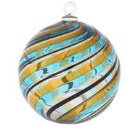 Glass Of Venice Décoration de Noël en verre de Murano - Boule de Noël en verre soufflé à la main - Marron doré - Décoration à suspendre pour sapin de Noël - 7,6 cm - Fabriquée à la main à Venise en