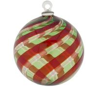 Glass Of Venice Décoration de Noël en verre de Murano - Boule de Noël en verre soufflé à la main - Rouge et vert - Boule de Noël à suspendre - 7,6 cm - Fabriquée à la main à Venise en Italie