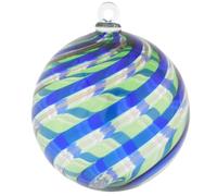 Glass Of Venice Décoration de Noël en verre de Murano - Boule de Noël en verre soufflé à la main - Vert et bleu - Boule de Noël de 7,6 cm - Fabriquée à la main à Venise en Italie