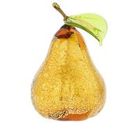 Glass Of Venice Figurine de collection en verre de Murano en forme de poire marron doré pour cuisine, salle à manger, décoration de la maison. Verre soufflé italien fait à la main