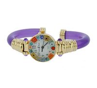 Glass Of Venice Montre Bangle Millefiori Murano - Violet