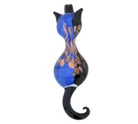 Glass Of Venice Pendentif de Chat en Verre Murano - Noir et Bleu Marine