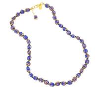 Glass Of Venice Verre de Venise Collier en Verre Murano Court 16 Pouces Plus prolongé - Italien Tendre Blue Sommerso Perles Scintillantes