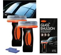 Glass Oil Film Remover for Car Windshields Roll-On Glass Emulsion Cleaner with Cleaning Board Removes Oil Film & Smudges Improve