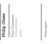 Glass Philip - Tirol Concerto - Conducteur