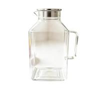 Glass Pitcher - 400ML Juice Jug | Glass Water Pitcher with Lid | Capacité de 400 ml, design sûr et poignée pour réfrigérateur, bar, fête, cuisine, réfrigérateur, stockage de boisson