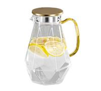 Glass Pitcher - Pichet En Verre 1,5 L Avec Couvercle, Carafe Résistante À La Chaleur Pour Jus | Distributeur De Limonade Thé Glacé Lait Boissons Chaudes Froides | Maison Cuisine Bar Fête Camping Extér