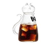 Glass Pitcher With Lid Cute Cat 1800ml Beverage Serving Jug