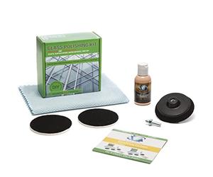 Glass Polish Kit de Polissage pour Verre Bricolage 75 mm pour Perceuse Électrique - Élimine Rayures Superficielles, Dommages d'Eau, Opacité et Restaure Clarté et Brillance sur Toutes Surfaces en Verre
