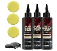 Glass Polishing Liquid,Car Glass Oil Film Remover,Car Compound Windshield Oil Film Remover for Anti-Fog Hydrophobic Coating Spray,Removes Swirls,Scratches,Wiper Marks (3PCS)