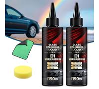 Glass Polishing Liquid D1, Auto Polishing Compound Windshield Cleaner Oil Film Remover, Removes Swirls,Scratches,Wiper Marks & Oil Film (2pcs)