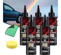 Glass Polishing Liquid D1, Auto Polishing Compound Windshield Cleaner Oil Film Remover, Removes Swirls,Scratches,Wiper Marks & Oil Film (5pcs)