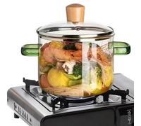 Glass Pots for Cooking - 1600ml Clear Heat-Resistant Quick Heating Kettle, enabling hassle-free cle glass cooking pot minimizes heat loss by eliminating Milk Pasta Kitchen Stove Sauce Soup Tea Brewing