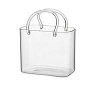 Glass Purse for Drink, 26oz Thickened Stable Base Glass Purse for Drinks Set with Straws, High Temperature Resistance, Unique Handbag Drinking Glasses for Juice, Iced Tea, Flowers, Fish Tank (1)