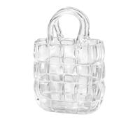 Glass Purse Vase | Handbag-Shaped Drinking Cup & Decorative Flower Vase | Cute Style Glass Container for Juice, Tea, Straw Display Or Fresh Floral Arrangements, Elegant Home Table Centerpiece