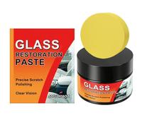 Glass Scratch Remover, 50g Polishing Wax Kit, Sponge Cleaning Compound, Car Glass Repair Eraser, for Truck SUV RV Sedan Automotive Outdoor Travel Road Trip Home Apartment Care Use
