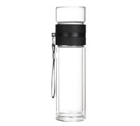 Glass Tea Infuser - Portable Travel Tea Bottle with Steel Strainer