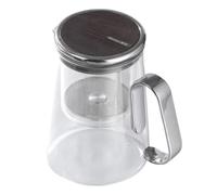 Glass Tea Kettle, Infuser Brewer Daily, Green Black Oolong, Hot Cold Use | Clear Teapot Filter, Cup Collection Strainer, Loose Leaf Vessel, Airtight Lid Pouring, Spout Borosilicate Pitcher, Tableware