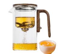 Glass Tea Pot With Infuser, Théière En Verre Résistant À La Chaleur Théière En Verre Avec Passoire Théière En Verre À Contrôle De Presse Magique Pour La Préparation De Thés
