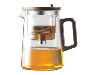 Glass Teapot With Infuser, Press Control Water Separation Kettle For Loose | Press Control Infuser Separates Tea Leaves From Water For Convenient Steeping And Serving With Removable Filter Design